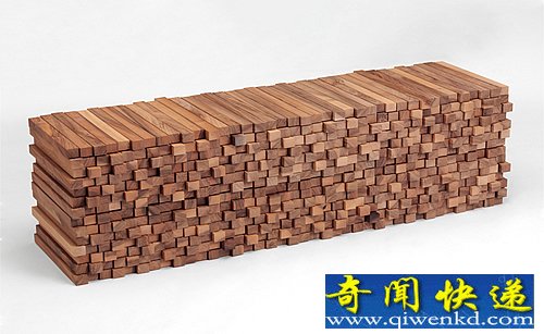 木棍的組合 woodenheap胡桃木櫥柜由六個完全相同的抽屜組成