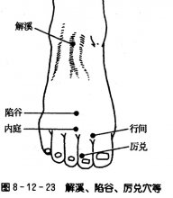 內(nèi)庭穴位位置圖